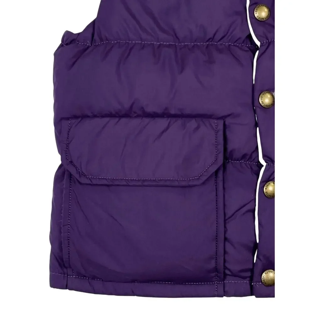 Ralph Lauren County Riders Jockey Vest Pony Reversible Down Vest Girl’s Medium